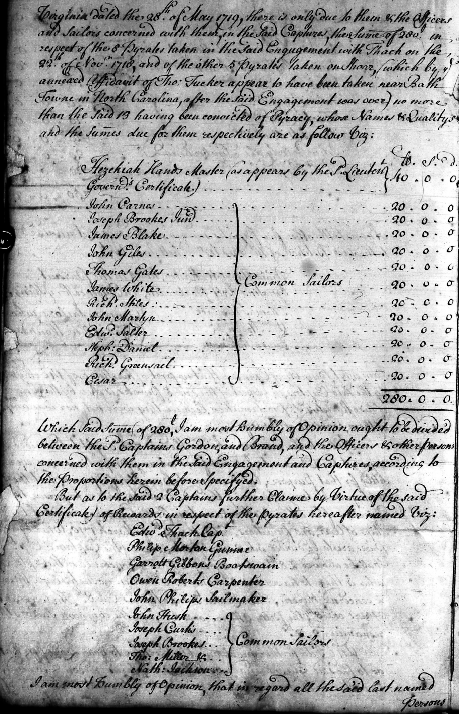 Photograph of page 139 of Cracherode's Report
                      ofn Petitions, 1719.11.18