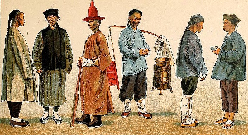 Examples of Manchu queue from
                                  Adolf Rosenberg's and Eduard Heyck's
                                  Gescjocjte des Kostums (1905) (Source:
https://commons.wikimedia.org/wiki/File:Geschichte_des_Kost%C3%BCms_(1905)_(14580605068).jpg)