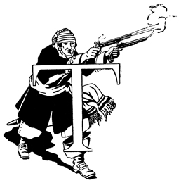 Initial Capital T from 1913 The
                                Boys Book of Pirates, artwork by George
                                Albert Williams (Source: Dover Clip Art
                                Pirates)