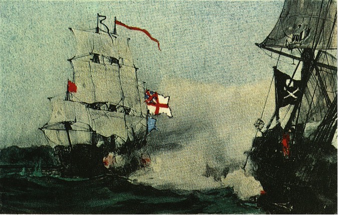 HMS Swallow attacks Royal Fortune