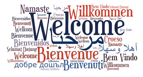 Welcome in many languages (Source:
                Canstockphoto.com)